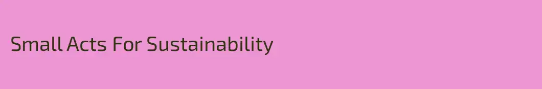 Small Acts For Sustainability